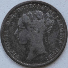 THREEPENCES SILVER 1884  VICTORIA  GF