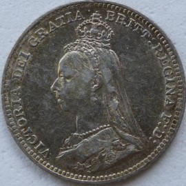 THREEPENCES SILVER 1890  VICTORIA  GVF