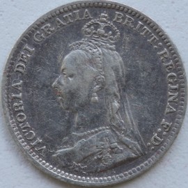 THREEPENCES SILVER 1891  VICTORIA  GVF