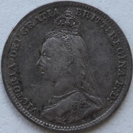 THREEPENCES SILVER 1891  VICTORIA  NVF