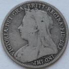 THREEPENCES SILVER 1893  VICTORIA OLD HEAD GF