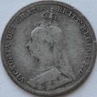 THREEPENCES SILVER 1892  VICTORIA GF