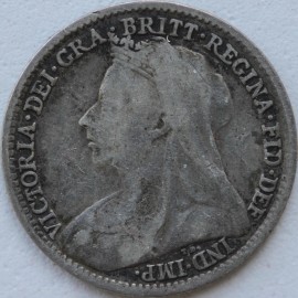 THREEPENCES SILVER 1895  VICTORIA  GF