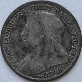 THREEPENCES SILVER 1896  VICTORIA  GF