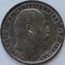 THREEPENCES SILVER 1902  EDWARD VII  GVF