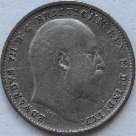 THREEPENCES SILVER 1906  EDWARD VII  NVF