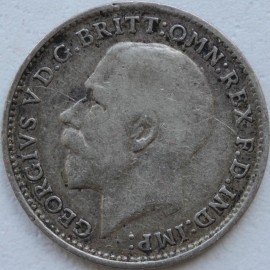 THREEPENCES SILVER 1915  GEORGE V  GF