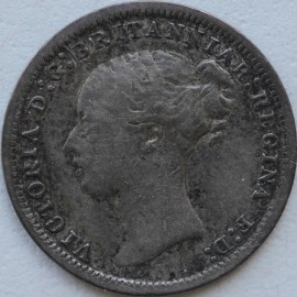 THREEPENCES SILVER 1873  VICTORIA  GF
