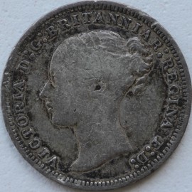 THREEPENCES SILVER 1874  VICTORIA  GF