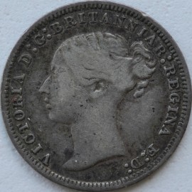 THREEPENCES SILVER 1875  VICTORIA  GF