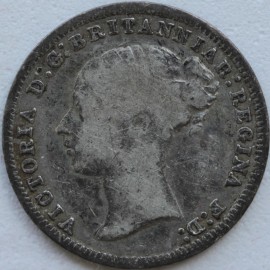 THREEPENCES SILVER 1876  VICTORIA  GF