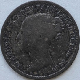 THREEPENCES SILVER 1877  VICTORIA  GF