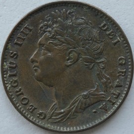 FARTHINGS 1826  GEORGE IV 1ST BUST SCARCE GVF