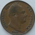 FARTHINGS 1835  WILLIAM IV RAISED LINE GF