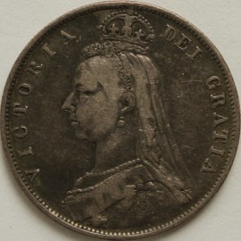 HALF CROWNS 1887  VICTORIA JUBILEE HEAD GF