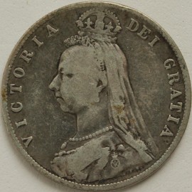 HALF CROWNS 1891  VICTORIA  F