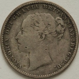 SHILLINGS 1881  VICTORIA LONG LINE GF