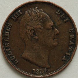 HALFPENCE 1834  WILLIAM IV  NVF