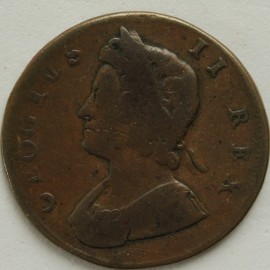 HALFPENCE 1730  GEORGE II GEOGIVS ERROR GF