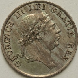 THREE SHILLINGS 1815  GEORGE III LAUREATE BUST EF