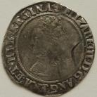 ELIZABETH I 1560 -1561 ELIZABETH I SHILLING 2ND ISSUE LARGE BUST MM CROSS CROSSLET RARE SCRATCHES ON OBVERSE NVF