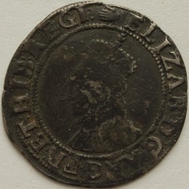 ELIZABETH I 1590 -1592 ELIZABETH I SHILLING 6TH ISSUE BUST 6B MM HAND  GF/NVF