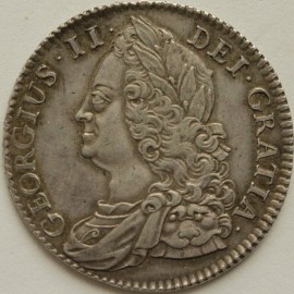 HALF CROWNS 1745  GEORGE II ROSES EF/GEF