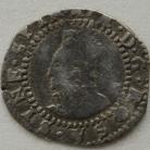 ELIZABETH I 1580 -1581 ELIZABETH I PENNY 5TH ISSUE MM LATIN CROSS GF