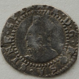 ELIZABETH I 1580 -1581 ELIZABETH I PENNY 5TH ISSUE MM LATIN CROSS  GF