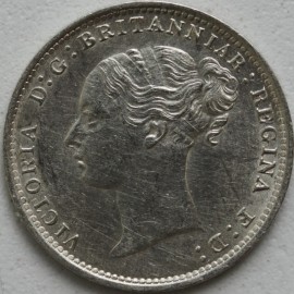 THREEPENCES SILVER 1887  VICTORIA YOUNG HEAD SCARCE UNC LUS