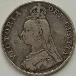 DOUBLE FLORINS 1889  VICTORIA ARABIC 1  F