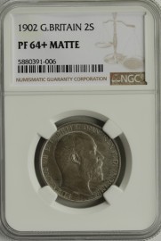 FLORINS 1902  EDWARD VII MATT PROOF NGC SLABBED PF64+