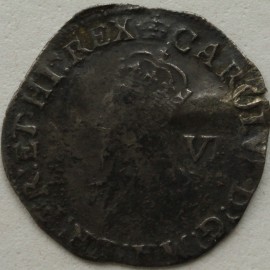 CHARLES I 1635 -1636 CHARLES I SIXPENCE TOWER MINT MM CROWN  GF