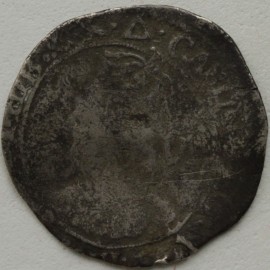 CHARLES I 1639 -1640 CHARLES I SIXPENCE TOWER MINT MM TRIANGLE  NF