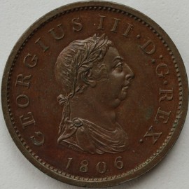 PENNIES 1806  GEORGE III SOHO COPPER PROOF 9 JEWELS BMC 1327  FDC