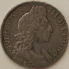 HALF CROWNS 1697 E WILLIAM III EXETER MINT IST BUST LARGE SHIELDS NONO INVERTED A IN TVTAMEN ESC547A VERY RARE NVF/GF