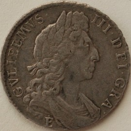 HALF CROWNS 1697 E WILLIAM III EXETER MINT 1ST BUST LARGE SHIELDS NONO INVERTED A IN TVTAMEN ESC547A VERY RARE NVF/GF