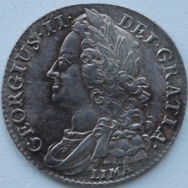 SHILLINGS 1745  GEORGE II LIMA EF