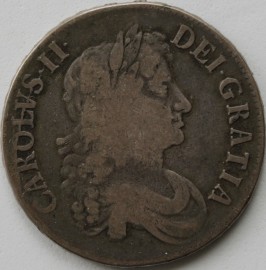 CROWNS 1672  CHARLES II 3RD BUST QUARTO GF