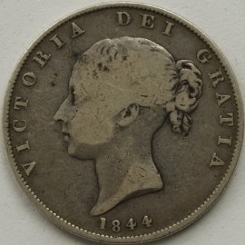 HALF CROWNS 1844  VICTORIA  GF