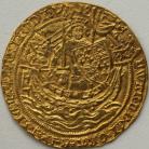 HAMMERED GOLD 1356 -1361 EDWARD III NOBLE 4TH COINAGE PRE-TREATY PERIOD SERIES G MM CROSS 3 KING WITH SWORD AND SHIELD STANDING IN SHIP NEF