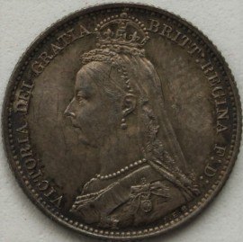 SIXPENCES 1891  VICTORIA  UNC T