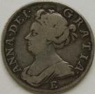 SHILLINGS 1707 E ANNE EDINBURGH 3RD BUST GF/F