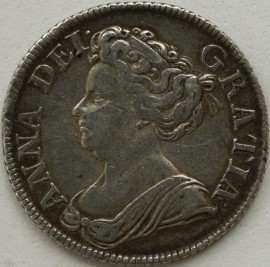 SHILLINGS 1711  ANNE 4TH BUST  GVF