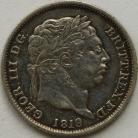 SHILLINGS 1819  GEORGE III 9 OVER 9 SCARCE VF