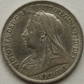 SHILLINGS 1896  VICTORIA LARGE ROSE GVF