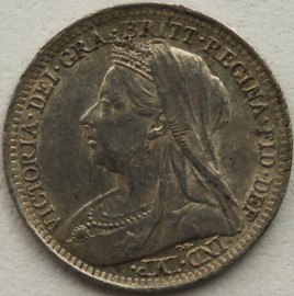 THREEPENCES SILVER 1900  VICTORIA  NEF