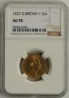 SOVEREIGNS 1837  WILLIAM IV WILLIAM IV NGC SLABBED AU55