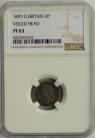 THREEPENCES SILVER 1893  VICTORIA OLD HEAD PROOF NGC SLABBED PF63