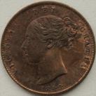 THIRD FARTHINGS 1844  VICTORIA LARGE G IN REG RARE UNC T